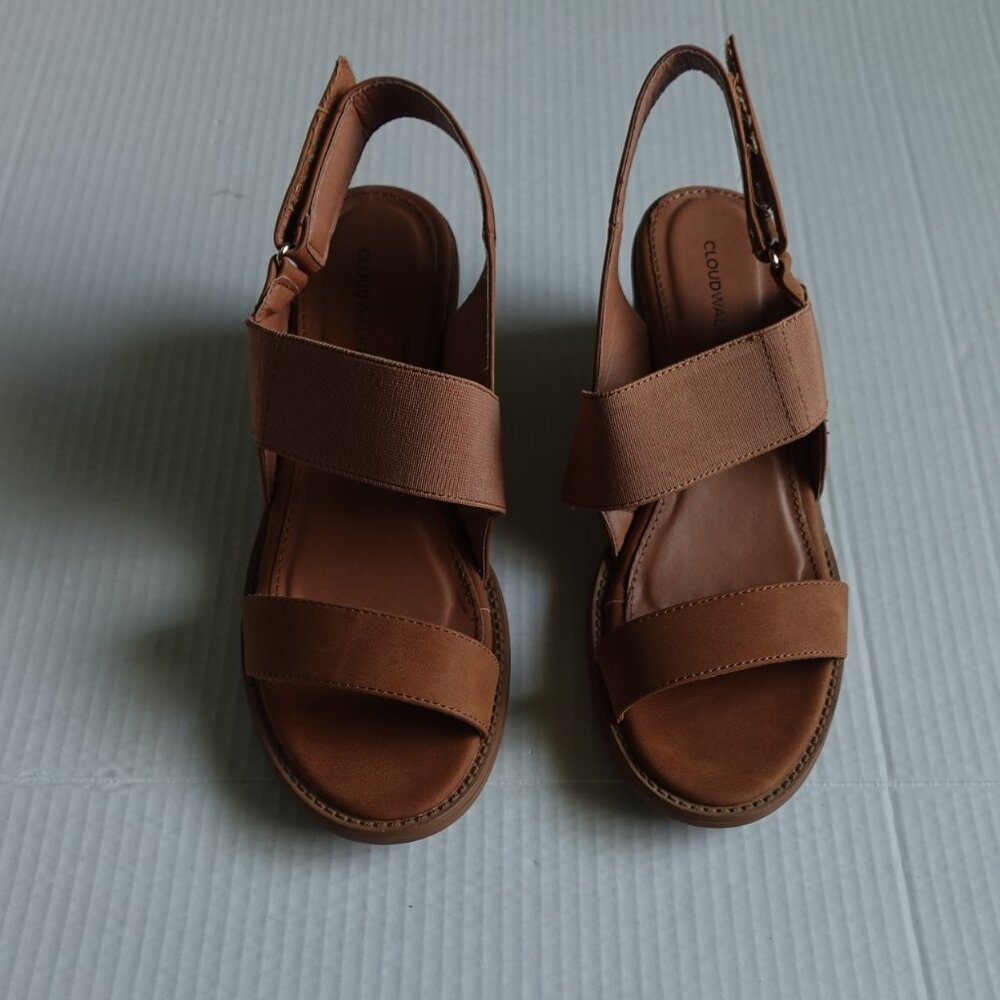 Cloudwalker Chestnut Brown Strappy Slingback Bloc… - image 3